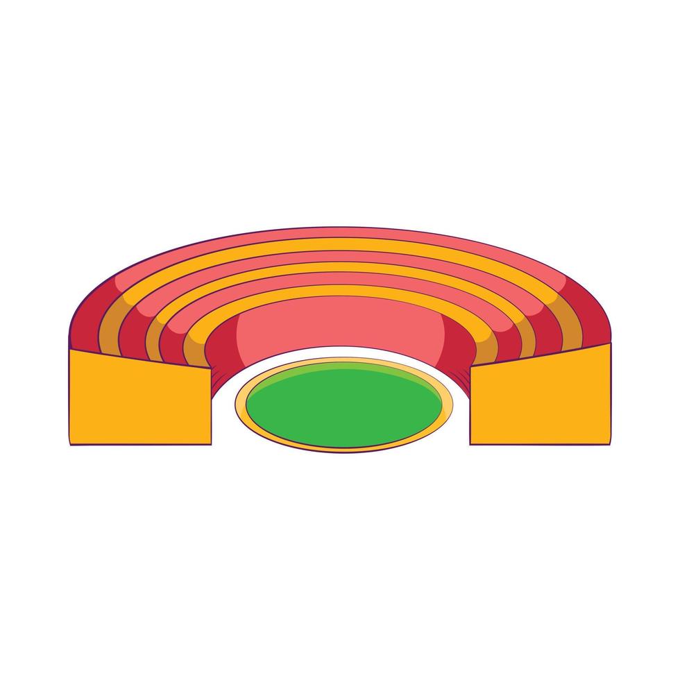 icono de estadio semicircular, estilo de dibujos animados vector