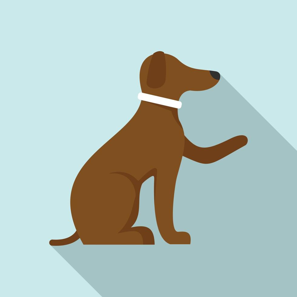 Domestic dog training icon, flat style vector