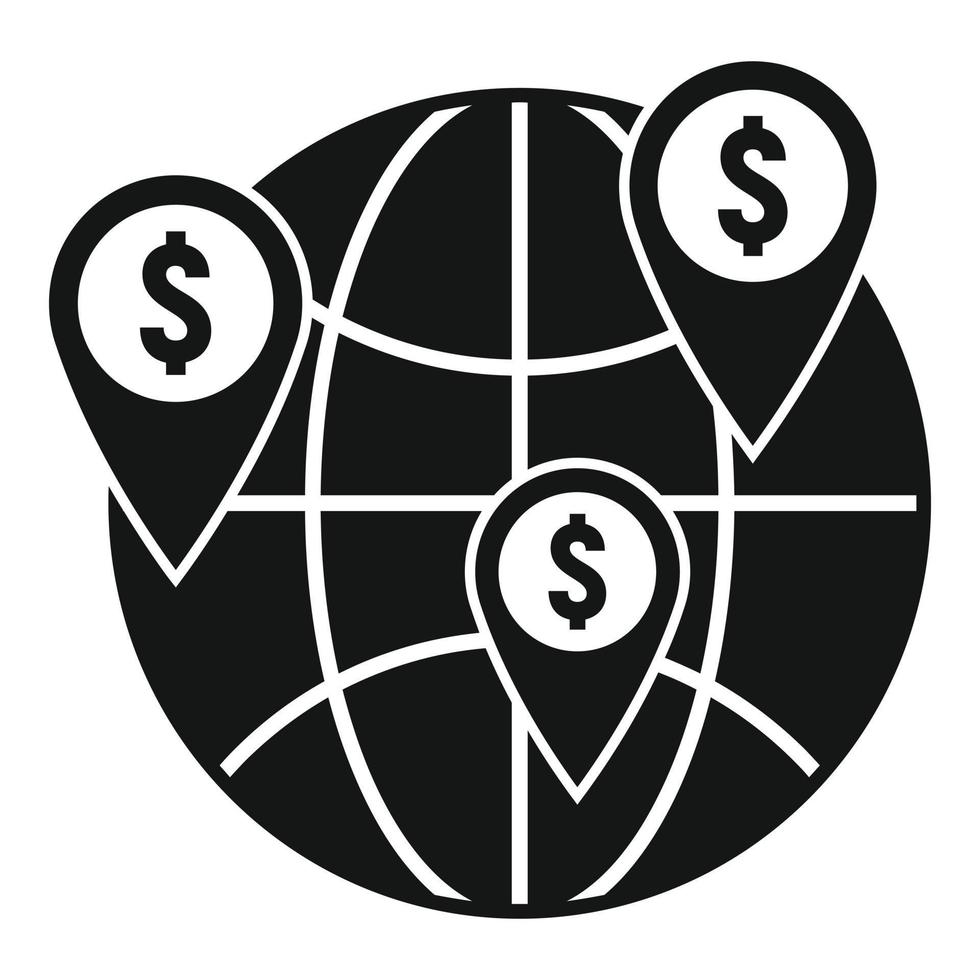Global crowdfunding icon, simple style vector