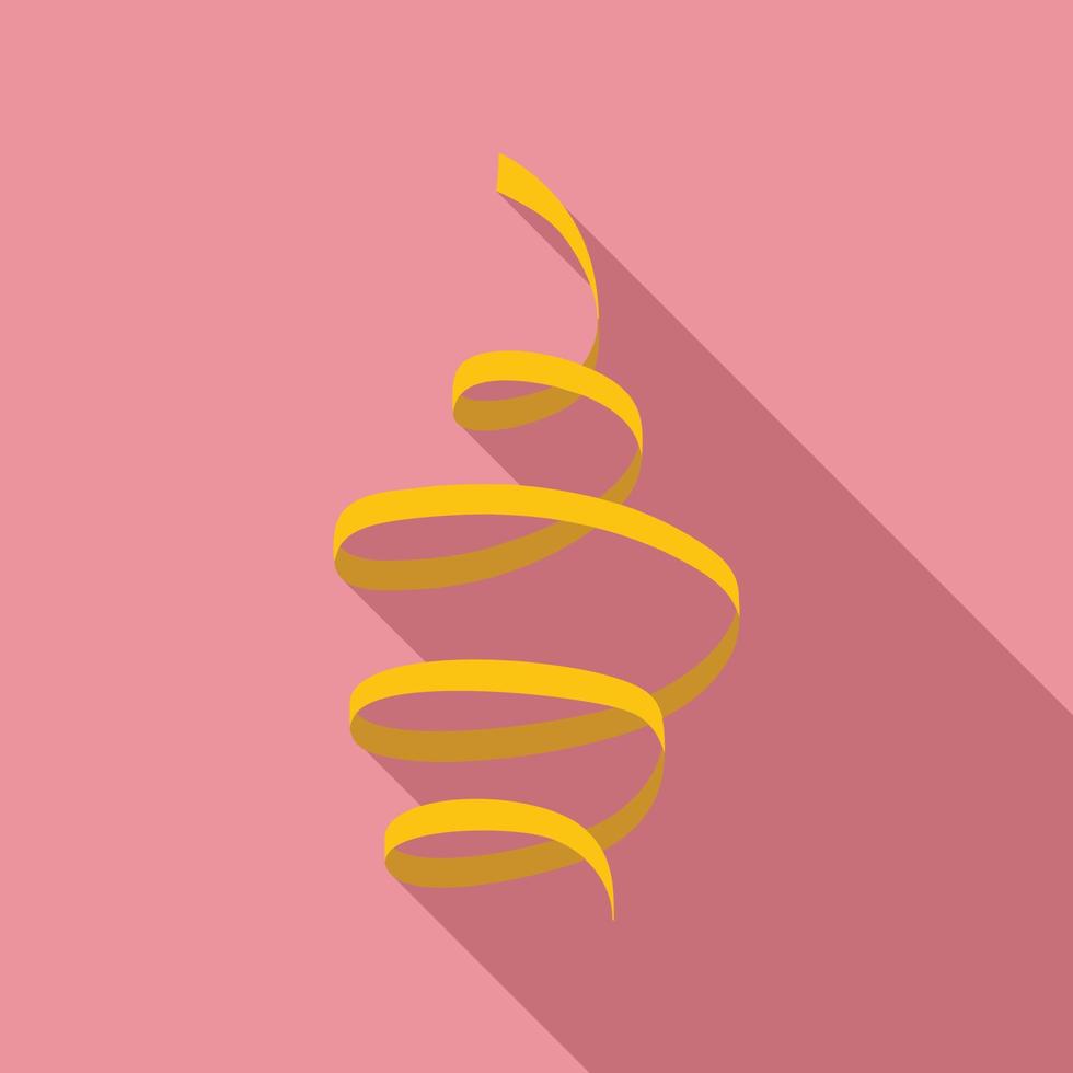 icono de serpentina amarilla, tipo plano vector