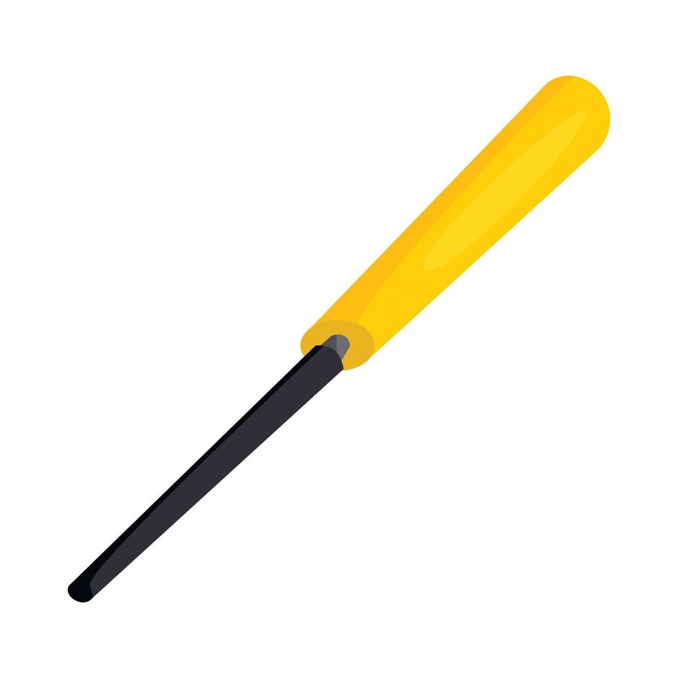 Semicircular chisel icon, cartoon style vector