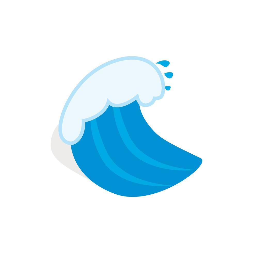 Ocean wave icon, isometric 3d style vector