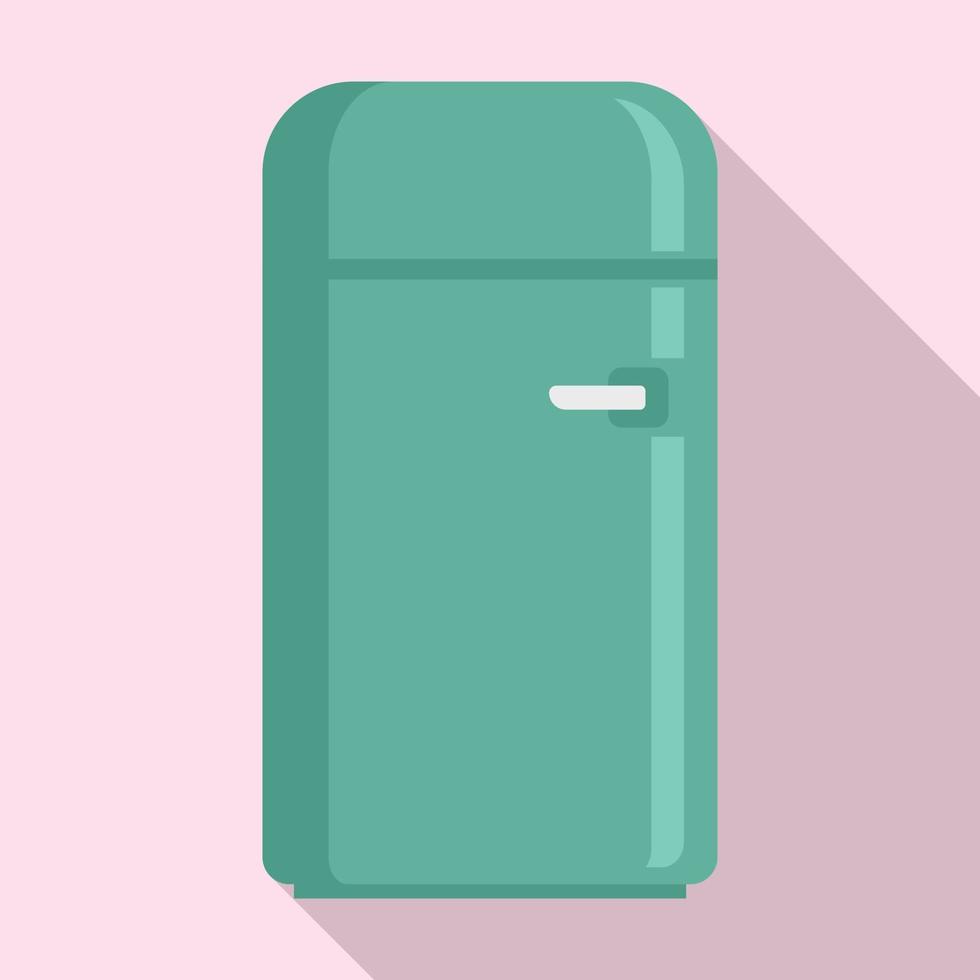 Old fridge icon, flat style vector