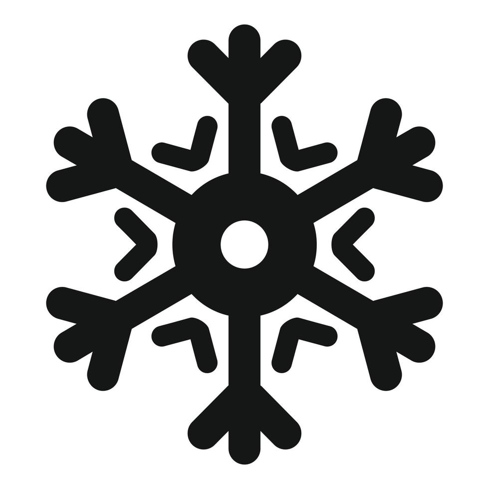 icono de copo de nieve ornamental, estilo simple vector