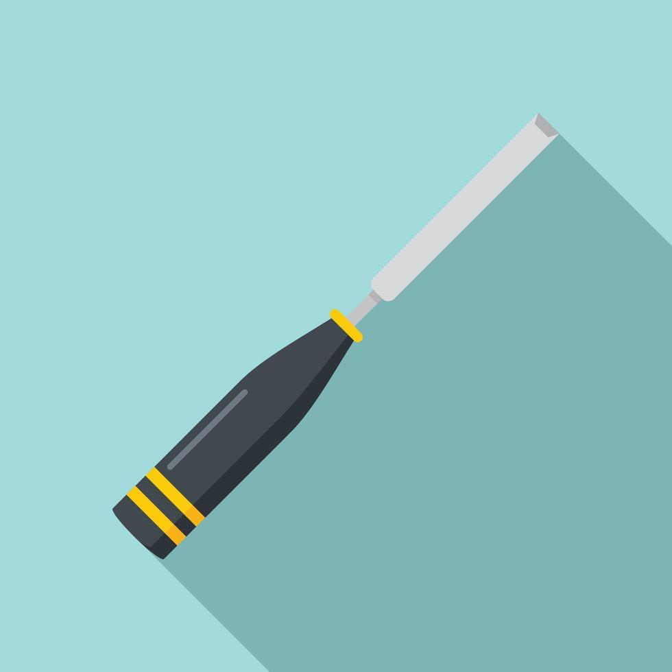 Chisel carpenter icon, flat style vector