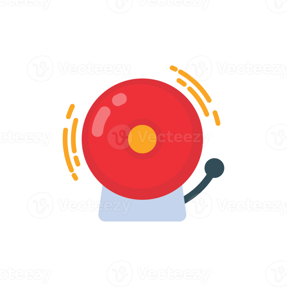 ícone de campainha de alarme de incêndio vermelho. uma campainha elétrica soa para alertá-lo em caso de incêndio. png