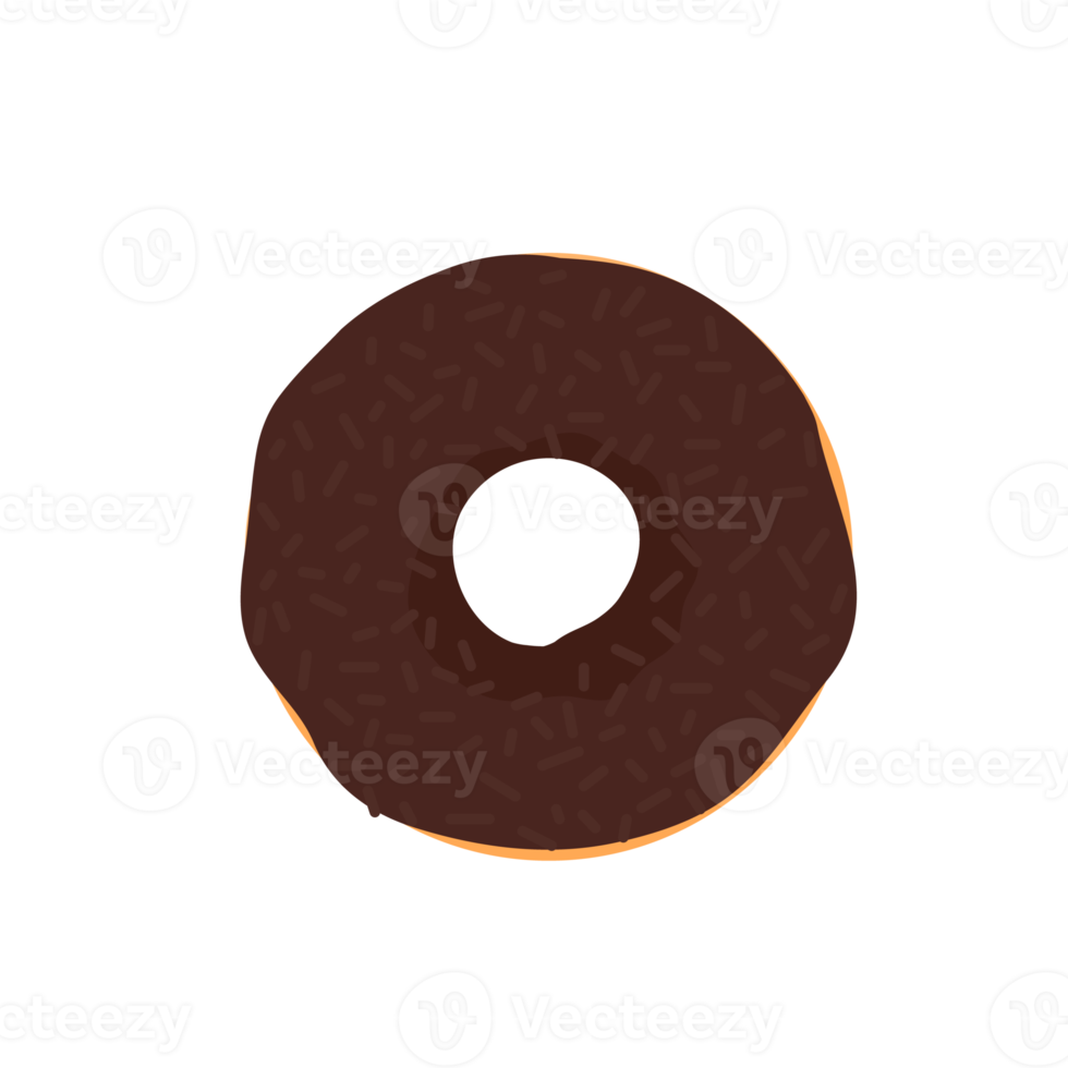 Donut Circle Donuts com furos coloridos cobertos com um delicioso chocolate. png