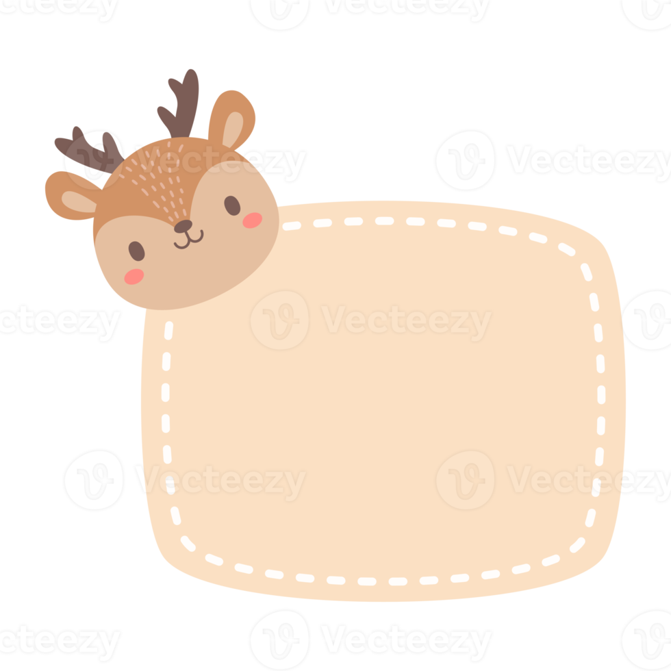 cute wild animal cartoon text frame for decorating schedule notebook png