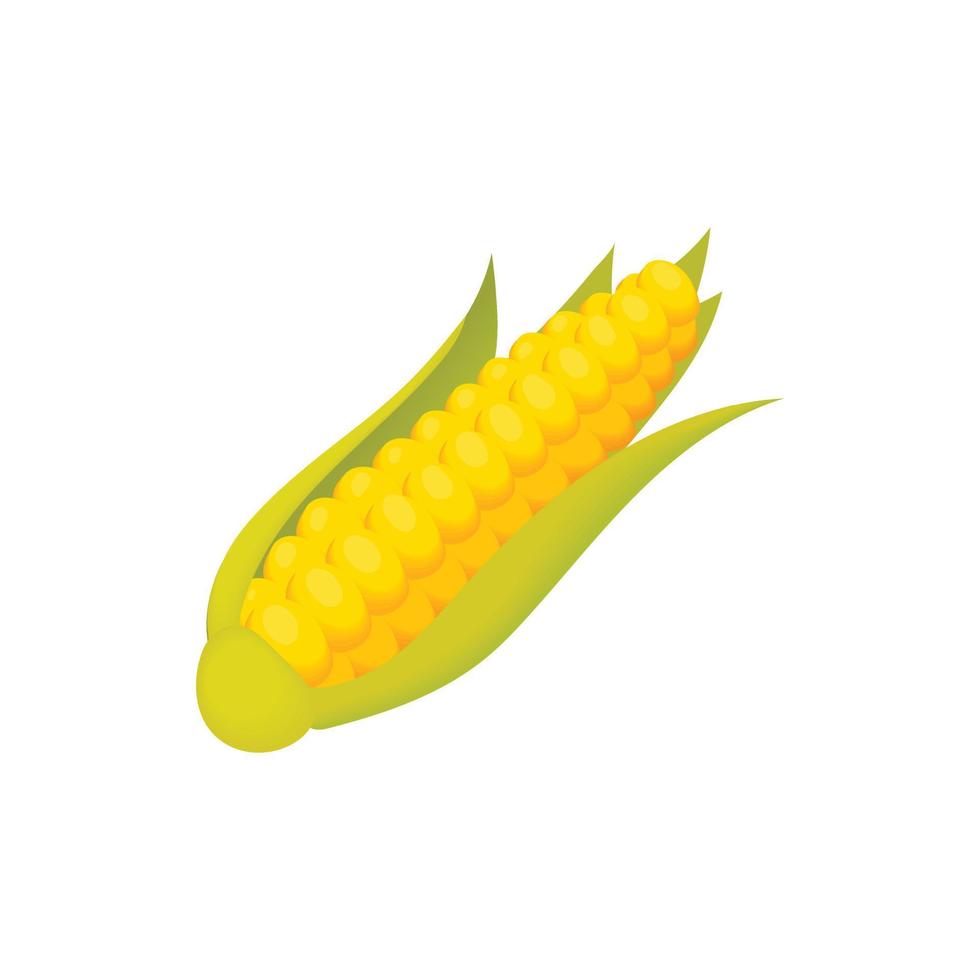 Corn icon, cartoon style vector