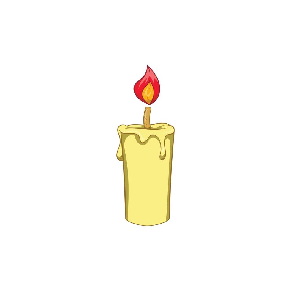 Candle icon, cartoon style vector