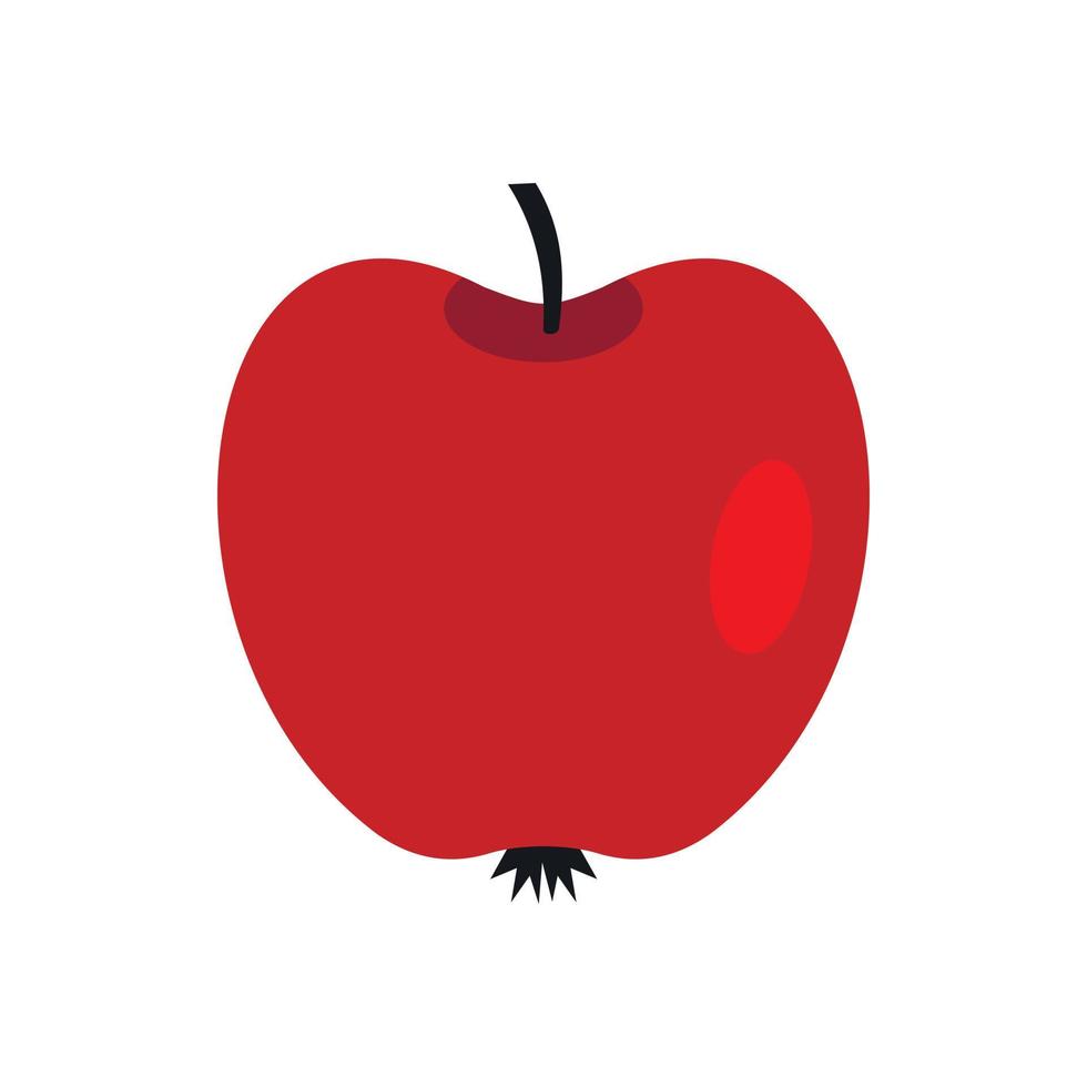 icono de manzana roja, estilo plano vector