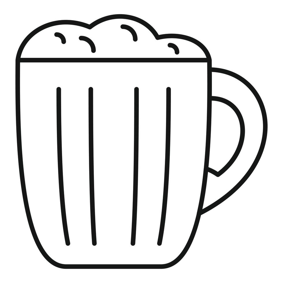 icono de taza kvass, estilo de esquema vector