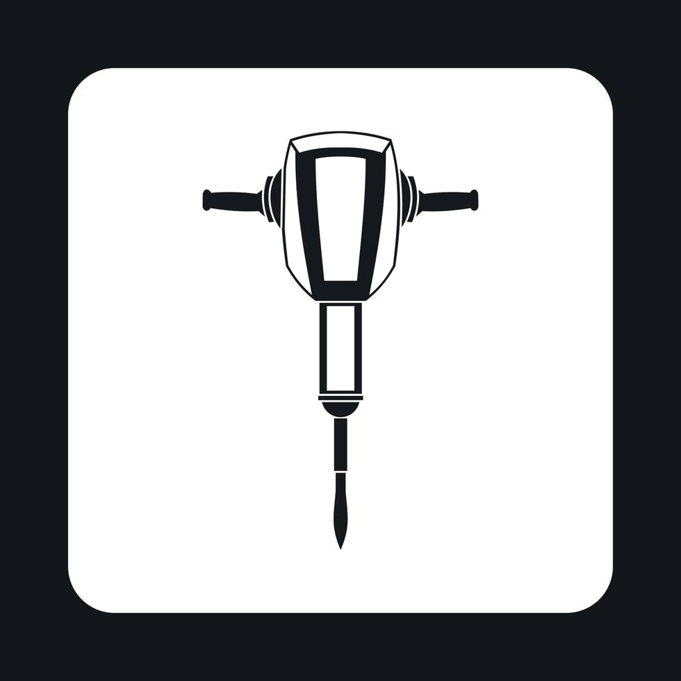 icono de martillo neumático, estilo simple vector