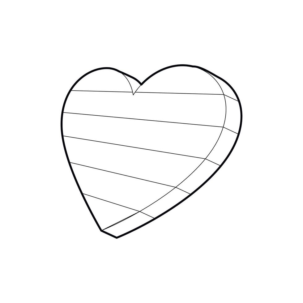 LGBT heart symbol icon, outline style vector