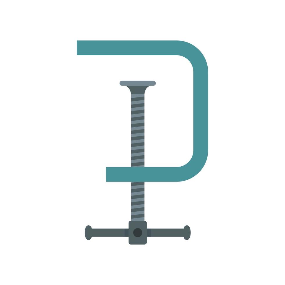Metal clamp icon, flat style vector