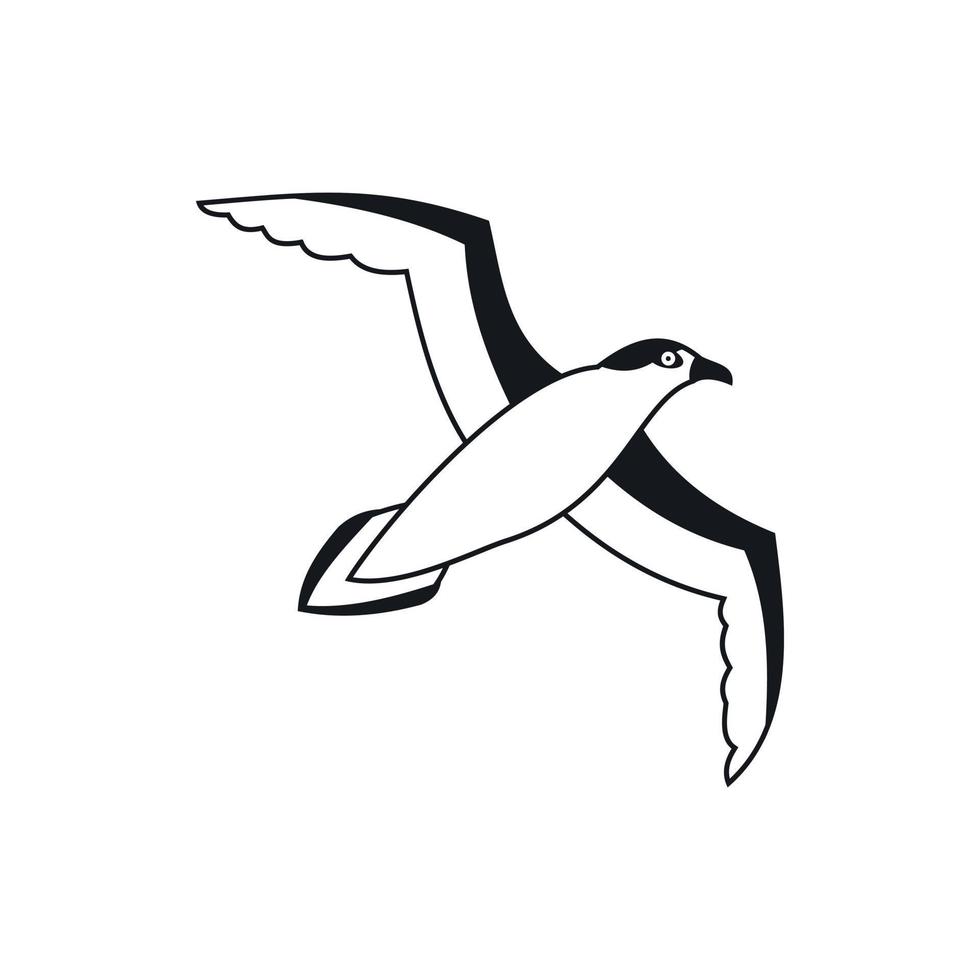 Seagull icon, simple style vector