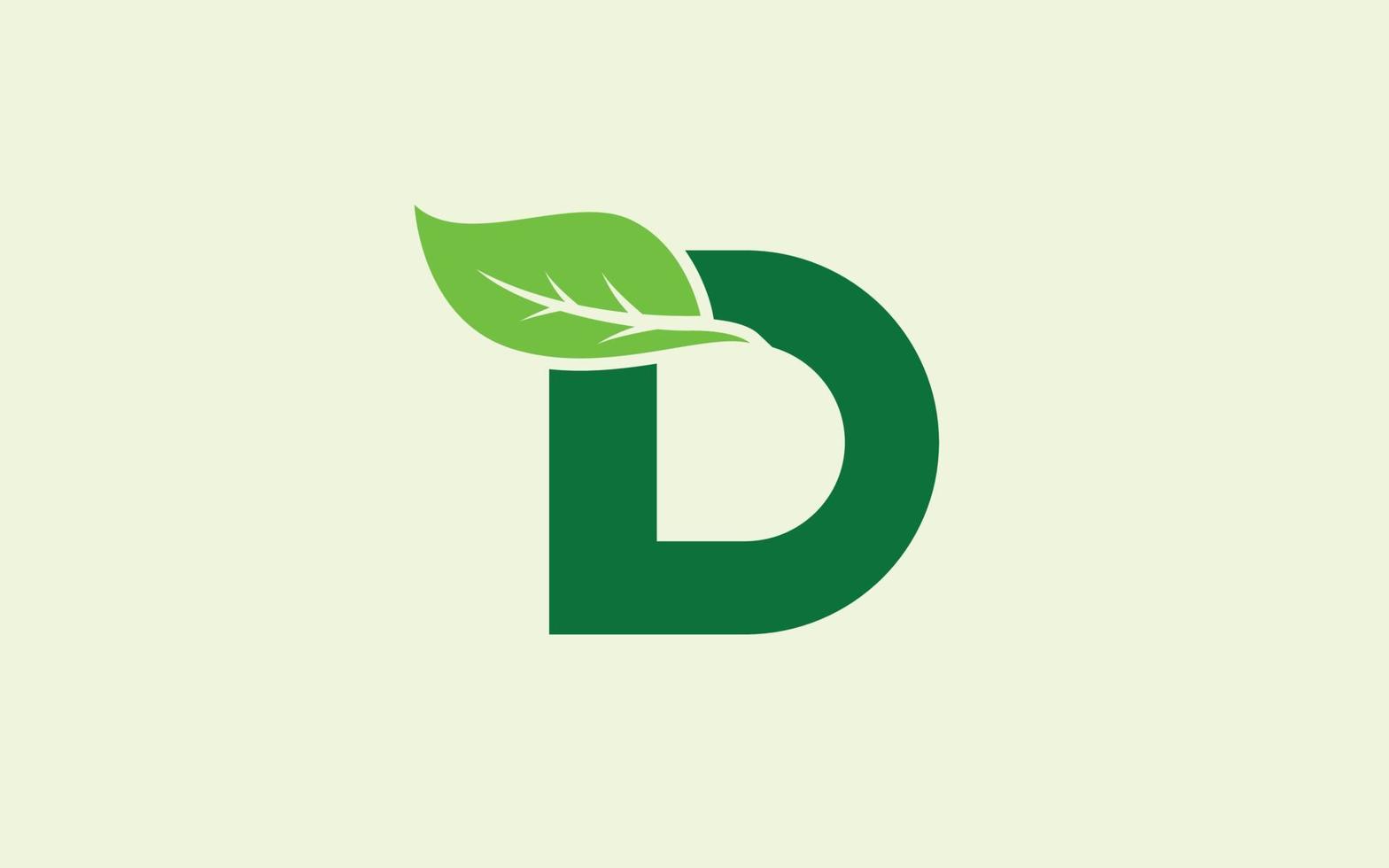 hoja de logotipo d para identidad. ilustración de vector de plantilla de naturaleza para su marca.