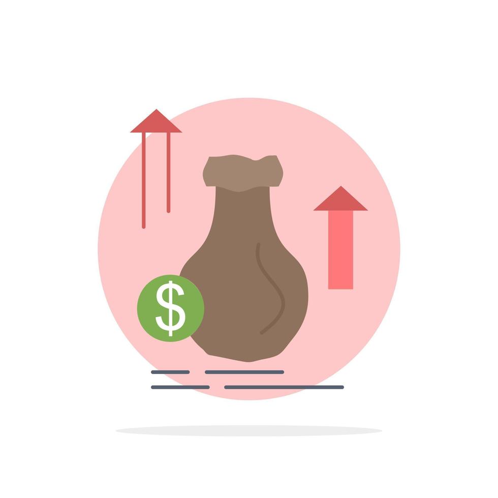 money bag dollar growth stock Flat Color Icon Vector