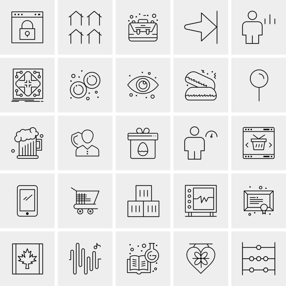 25 iconos de negocios universales vector ilustración de icono creativo para usar en proyectos relacionados con la web y dispositivos móviles