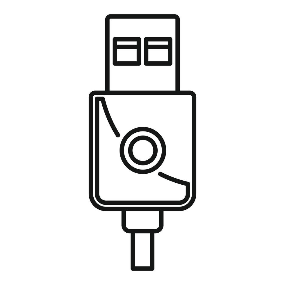 Modern usb cable icon, outline style vector