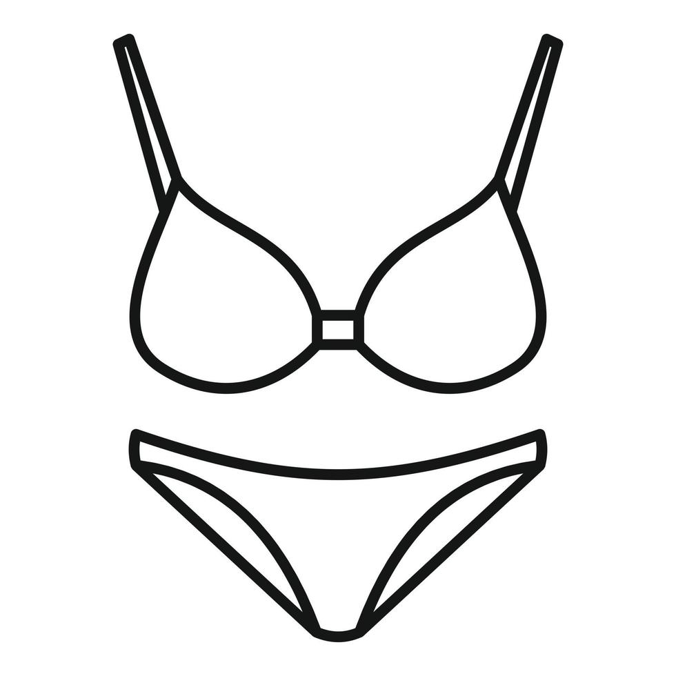 Vintage swimsuit icon, outline style vector