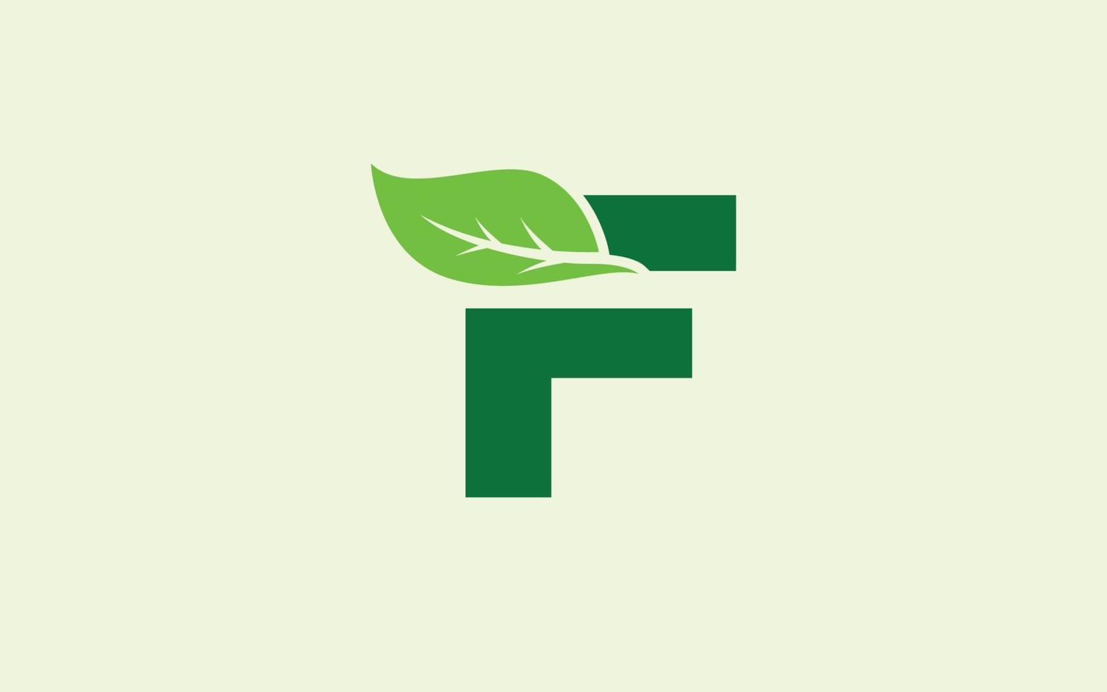 hoja de logotipo f para identidad. ilustración de vector de plantilla de naturaleza para su marca.