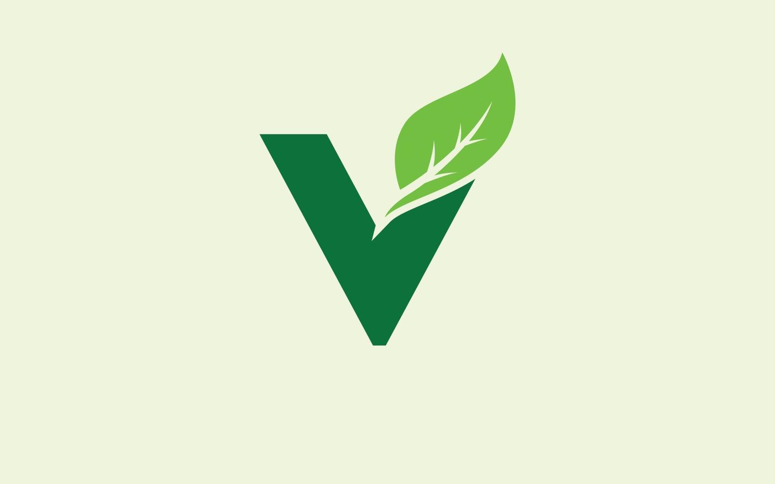 V logo leaf for identity. nature template vector illustration for your brand.