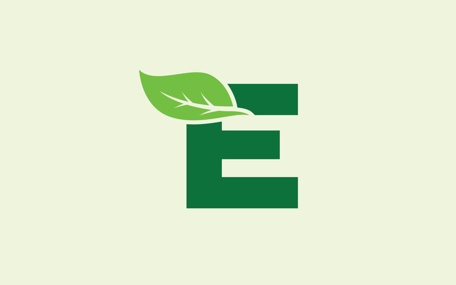 E logo leaf for identity. nature template vector illustration for your brand.