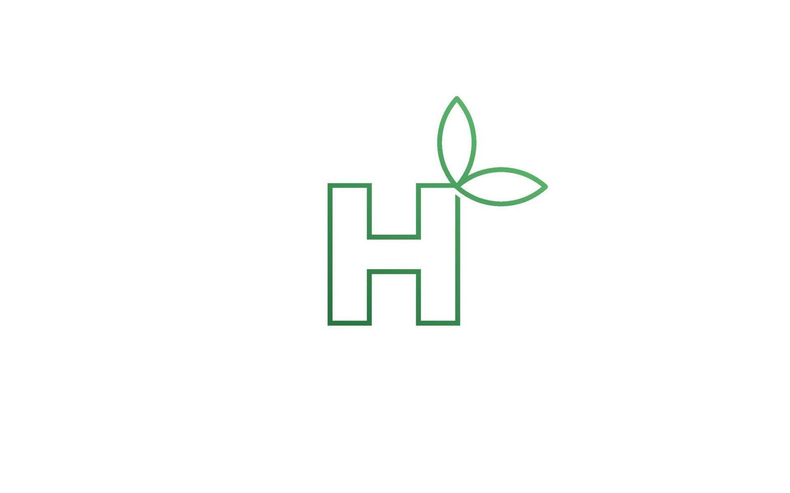 H logo leaf for identity. nature template vector illustration for your brand.