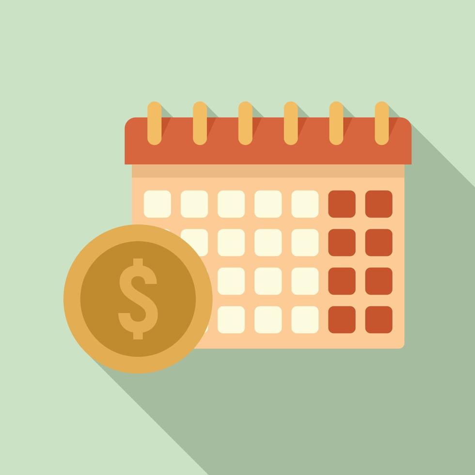 Online loan calendar date icon, flat style vector