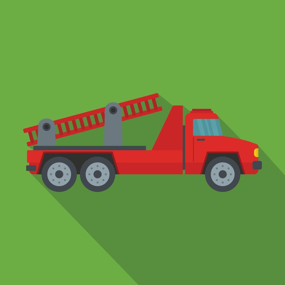 Fire engine icon, flat style vector