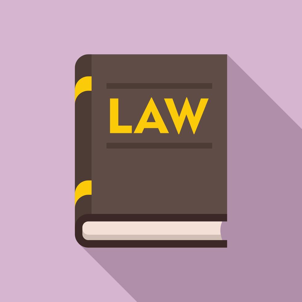 Notary law book icon, flat style vector