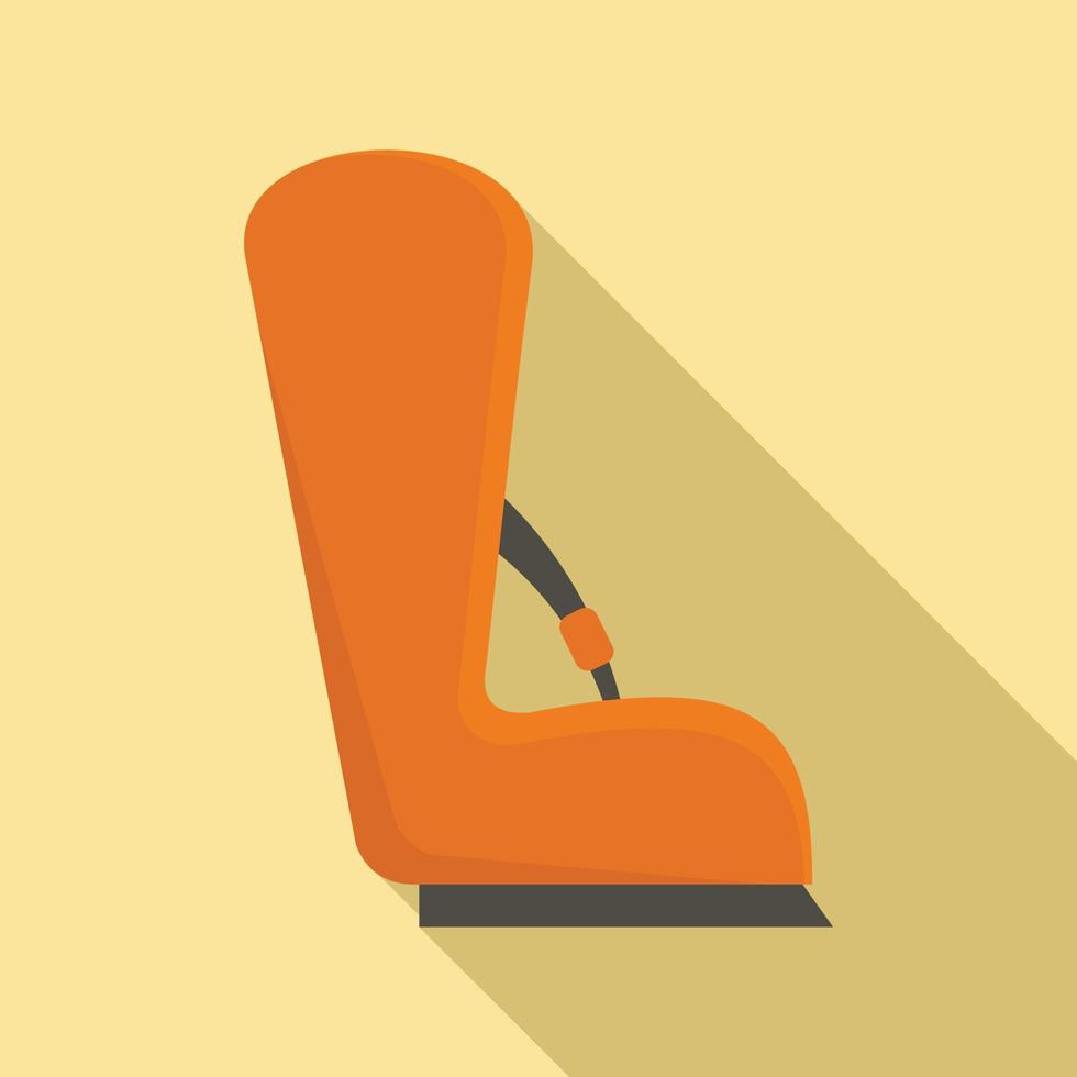 icono de asiento de bebé de coche de seguridad, estilo plano vector