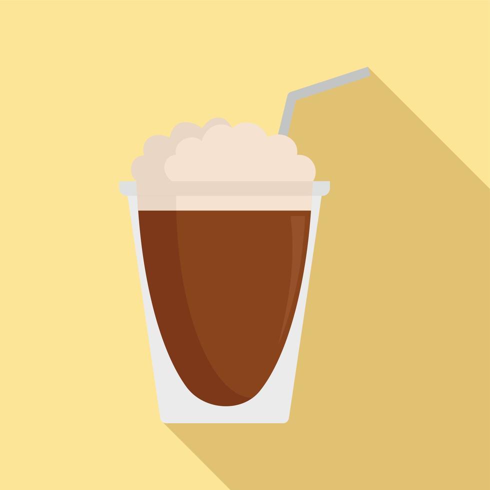 Latte plastic cup icon, flat style vector