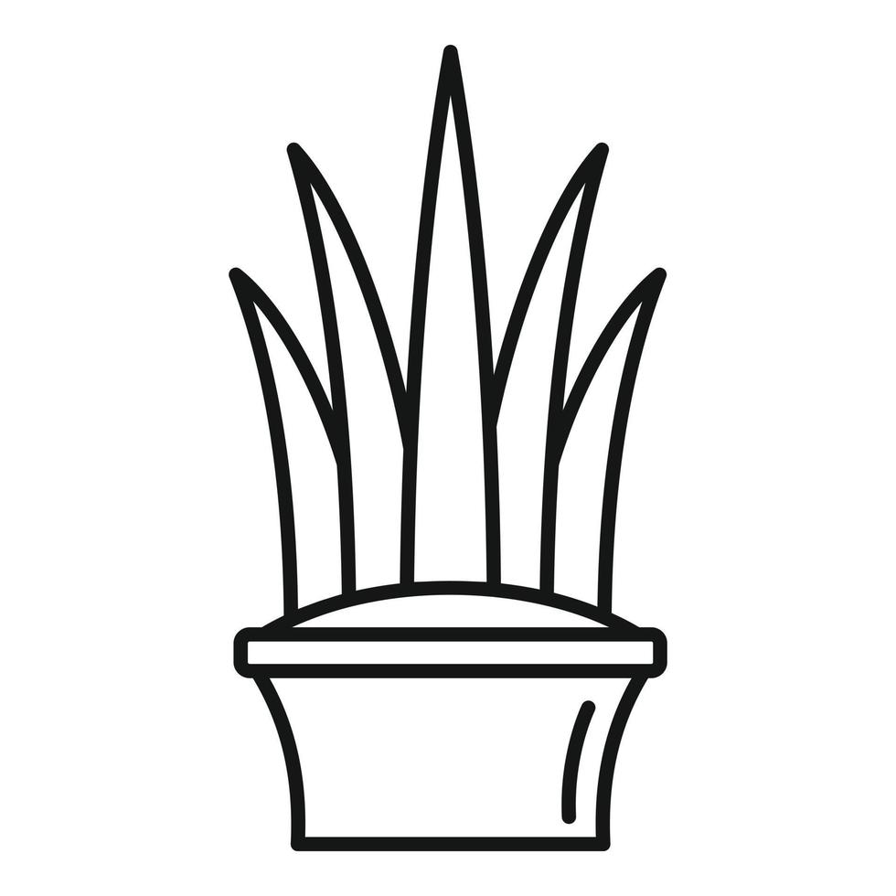 Long leaf succulent icon, outline style vector