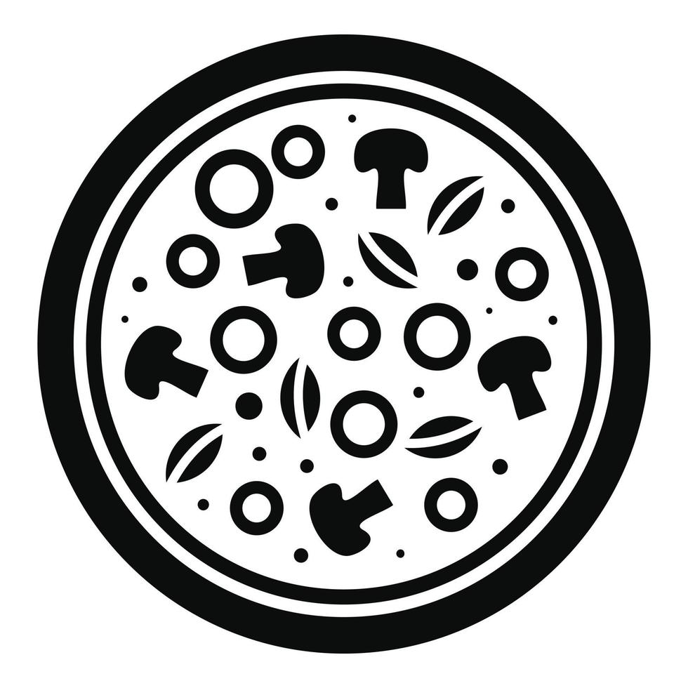 Mushroom pizza icon, simple style vector