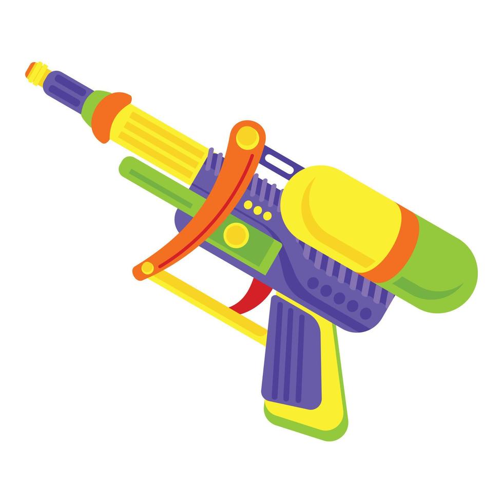 Squirt gun icon, cartoon style vector