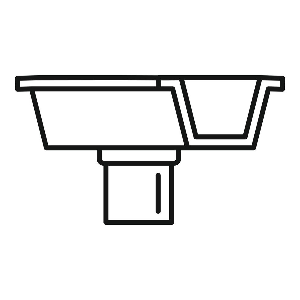 icono de canalón de construcción, estilo de esquema vector