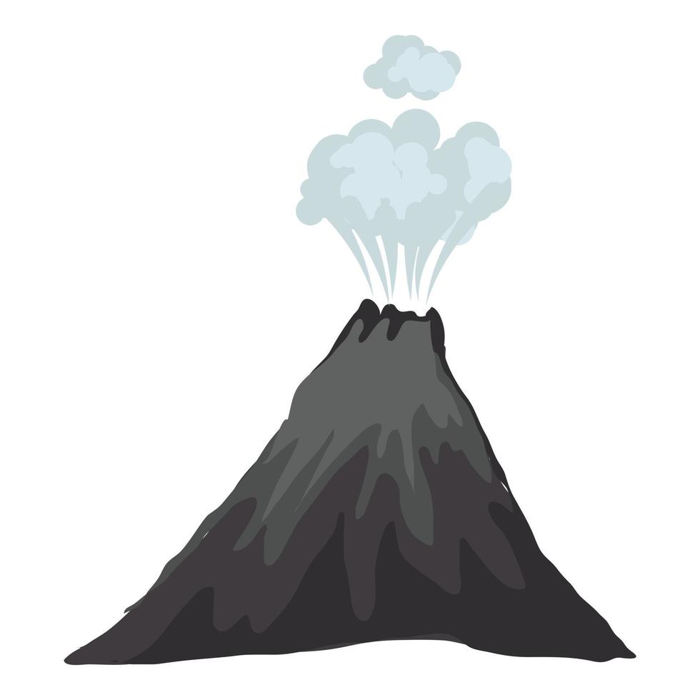 Earthquake eruption volcano icon, cartoon style vector