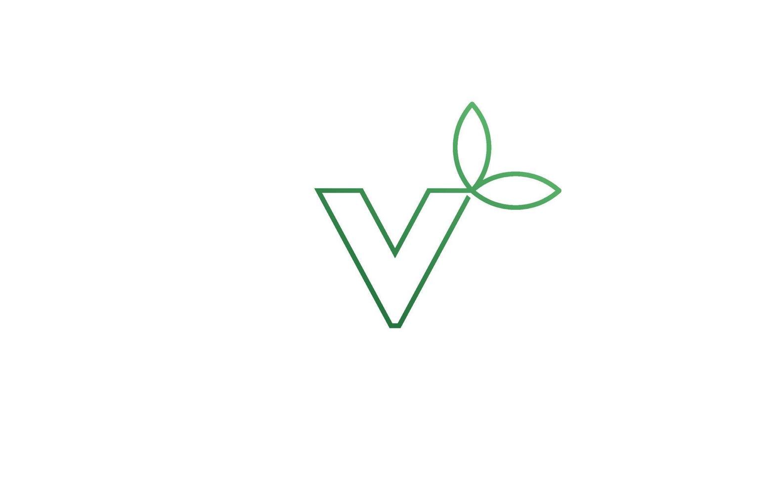 V logo leaf for identity. nature template vector illustration for your brand.