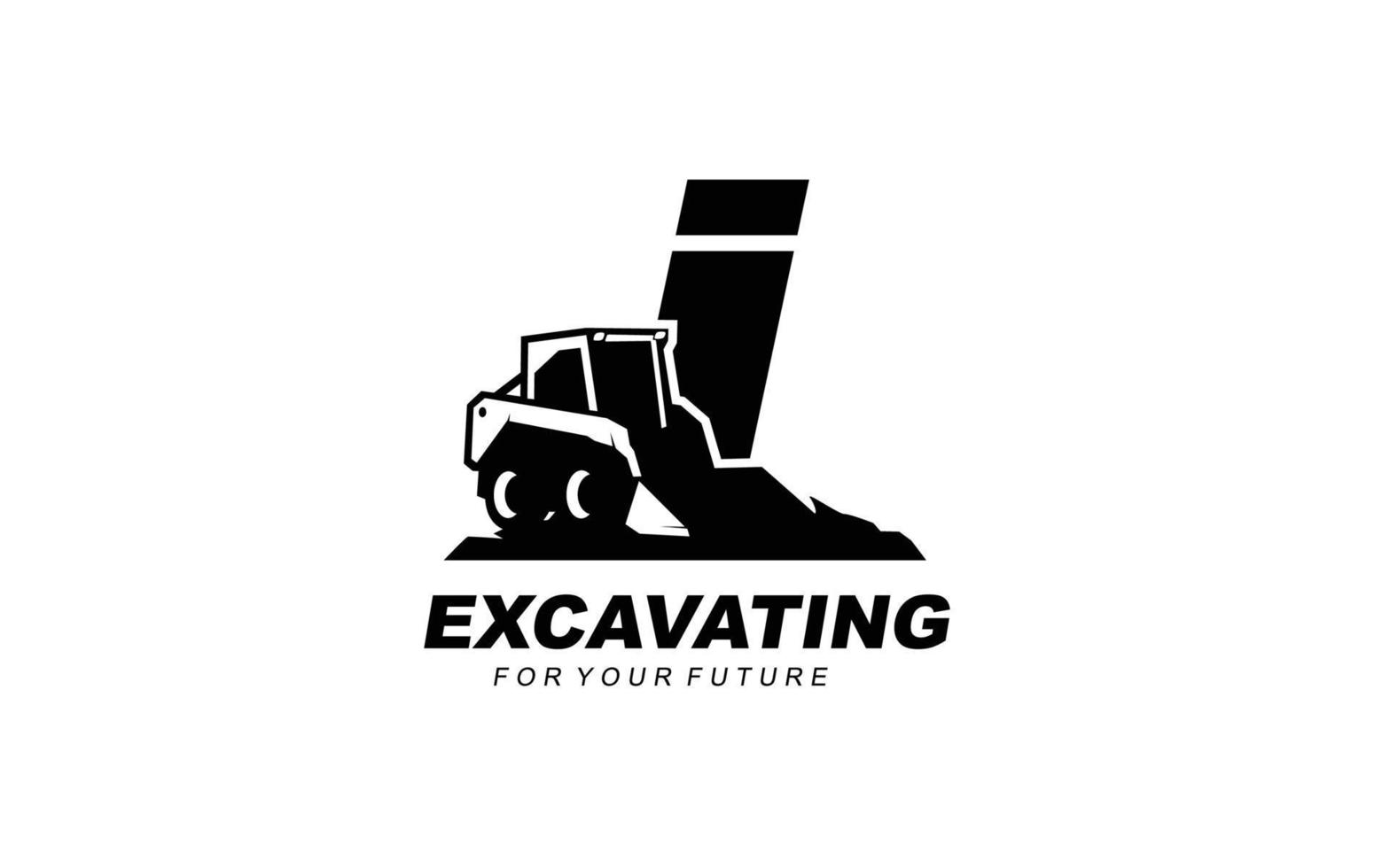 I logo excavator for construction company. Heavy equipment template vector illustration for your brand.