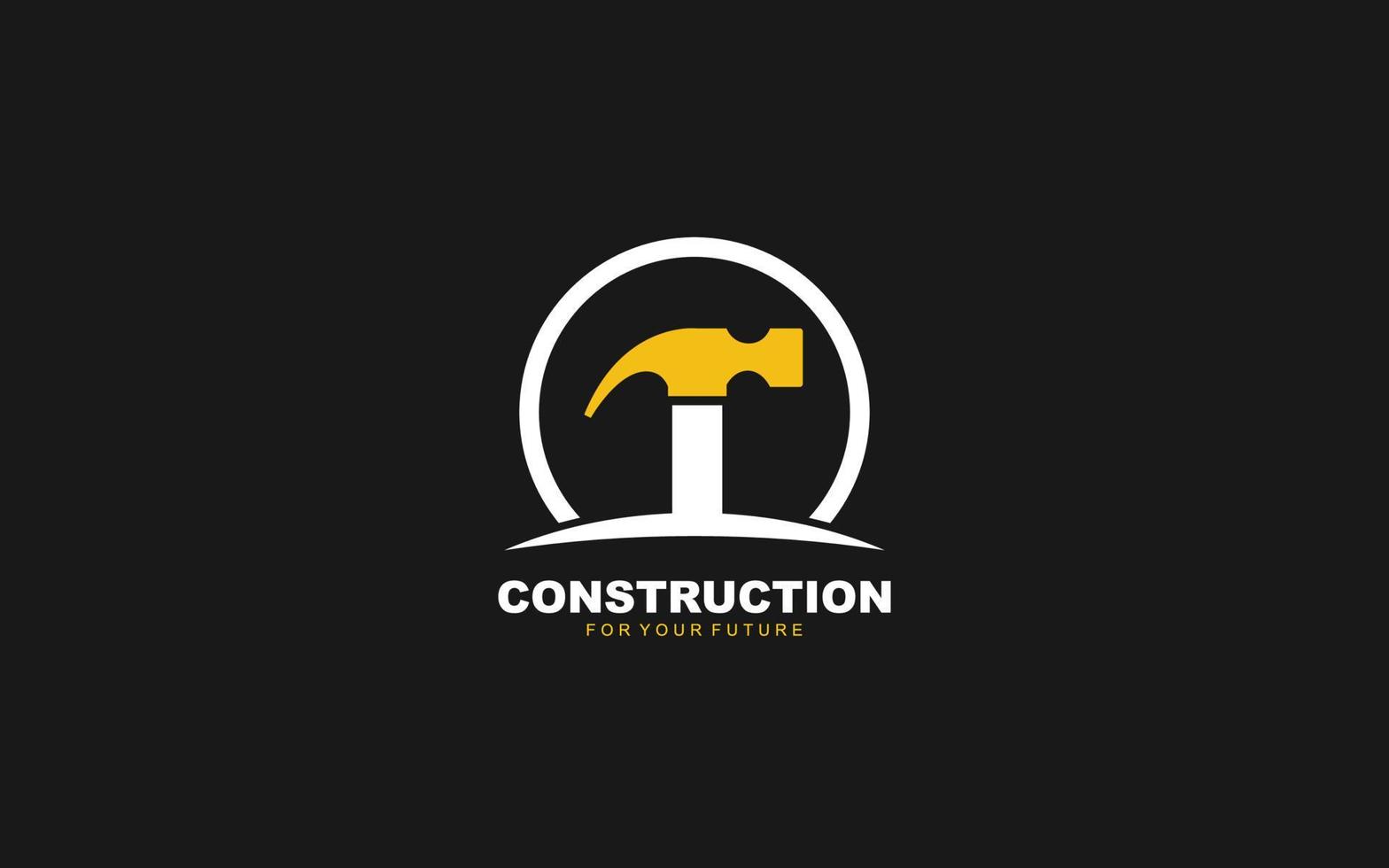 I logo construction vector for woodworking company. initial letter hammer template vector illustration for your brand.