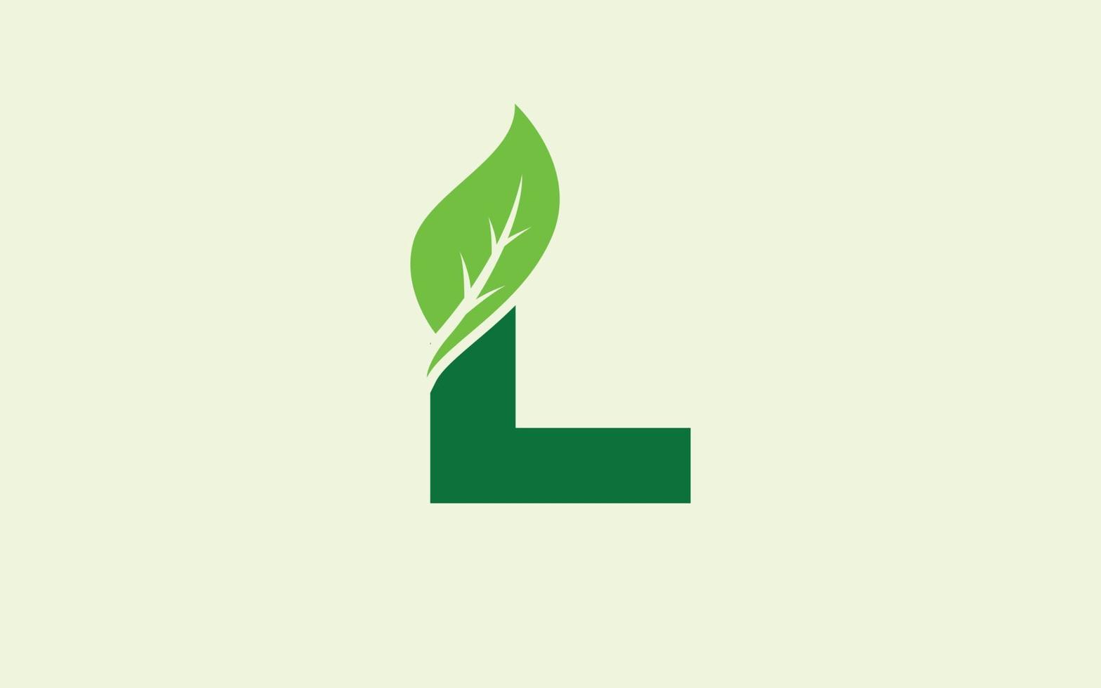 L logo leaf for identity. nature template vector illustration for your brand.