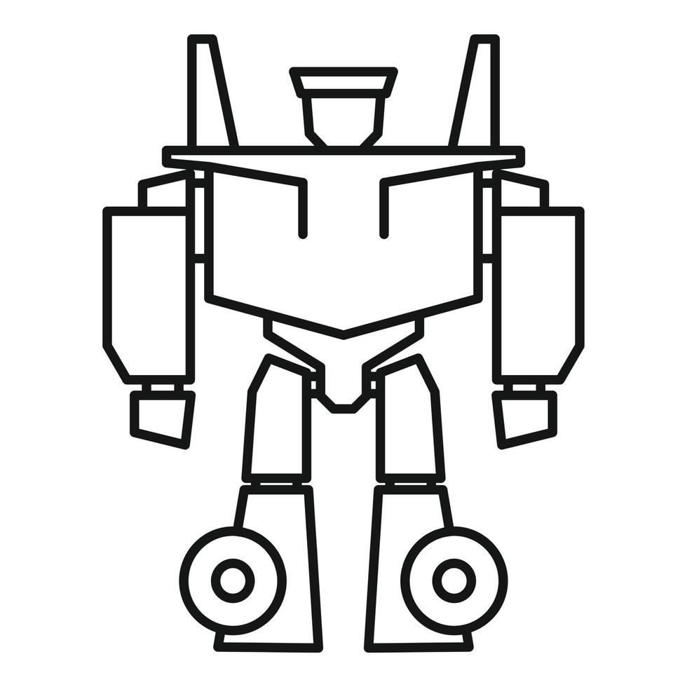 icono de transformador de robot de juego, estilo de esquema vector