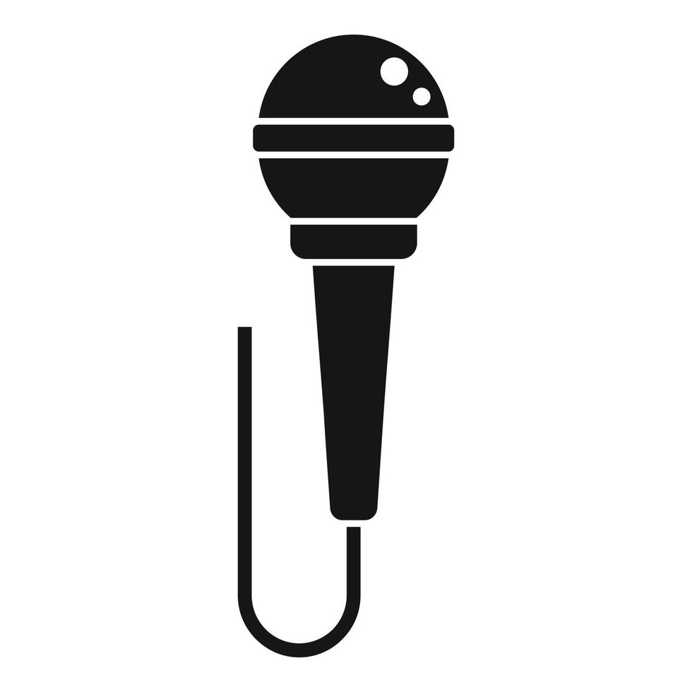 Music microphone icon, simple style vector