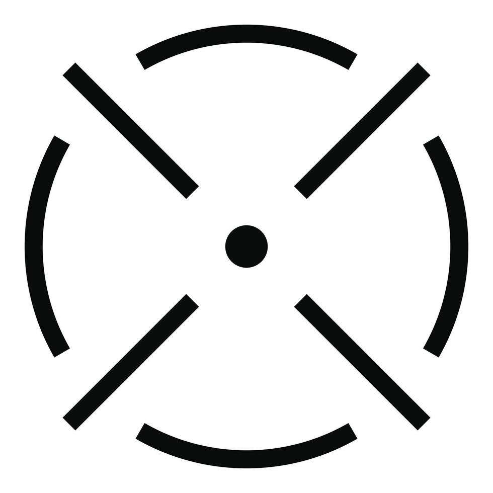 Close radar icon, simple style. vector