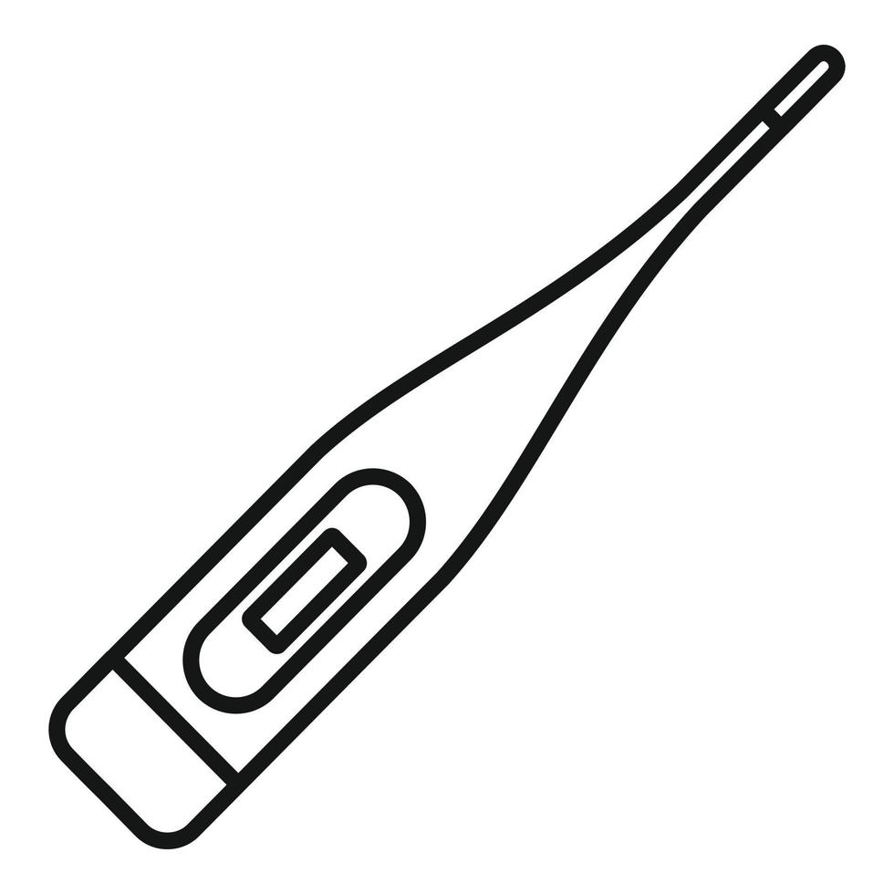 Electronic thermometer icon, outline style vector