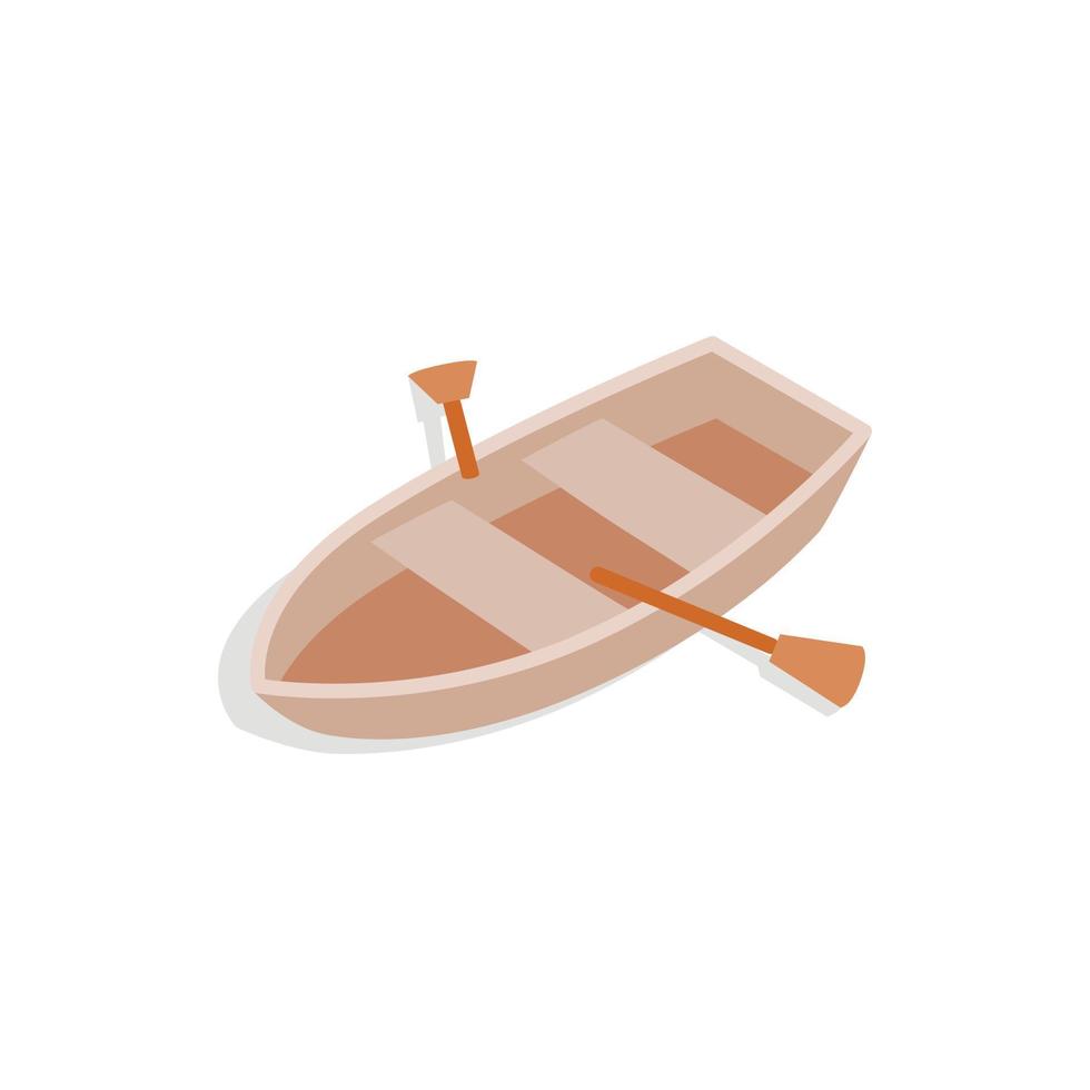 Boat with oars icon, isometric 3d style vector