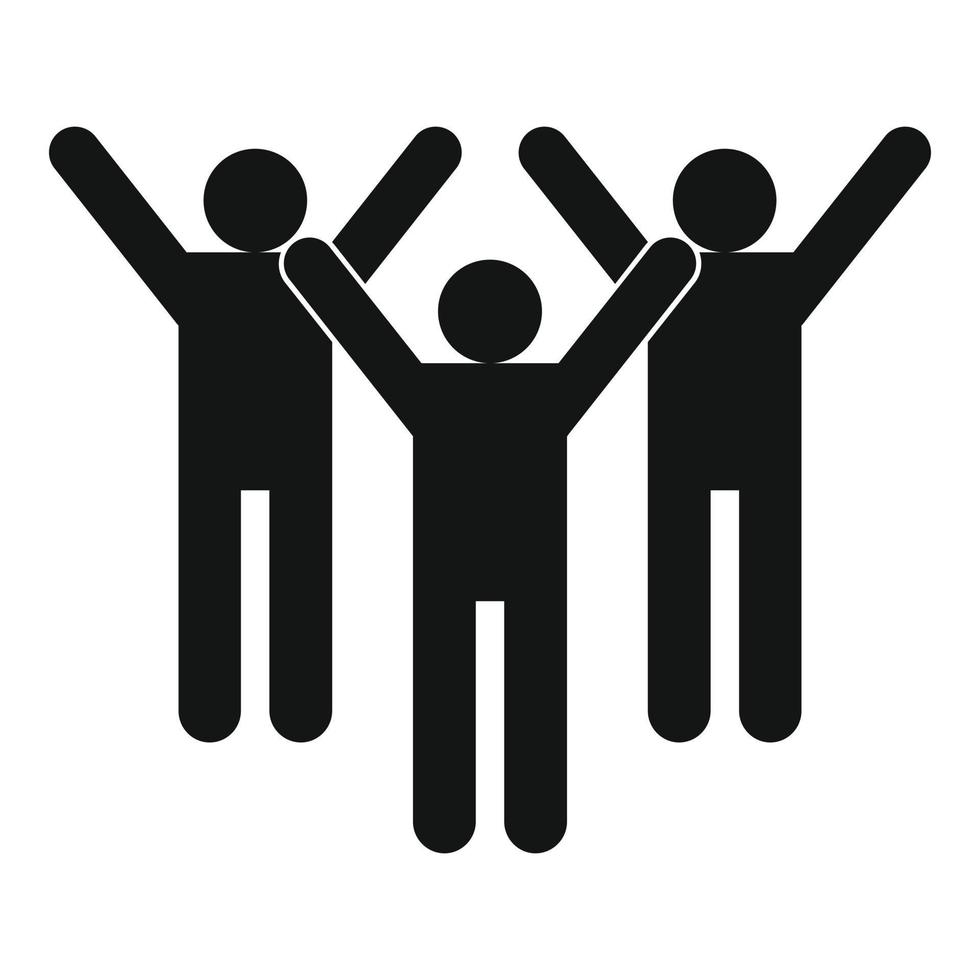 Winning teamwork icon, simple style vector