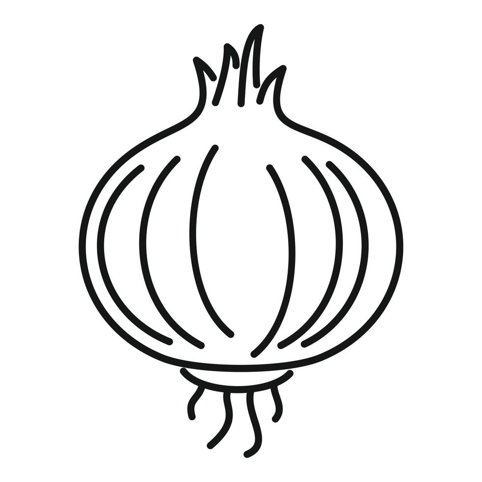 Onion bulb icon, outline style vector